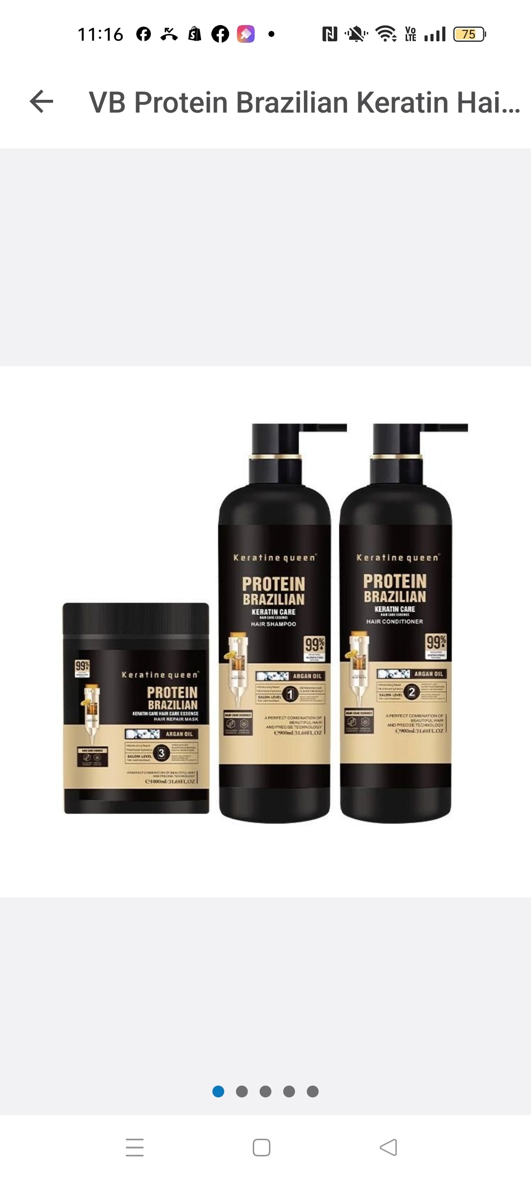 VB Protein Brazilian Keratin Hair Shampoo, Conditioner & Mask Set